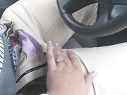 annabellecums giving husband a handjob while he drives
