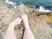 mylene _Beach Foot Worship And Some Pussy Tease