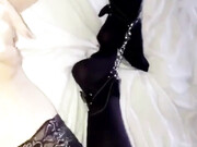 cherubesque_my first time playing in a leash and leg cuffs