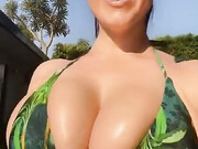 Angela White - Live with Big Tits from Pool in Summer [OnlyFans]